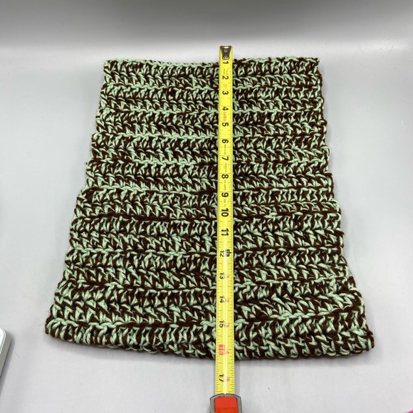 Cowl crochet handmade new green brown - Picture 6 of 6